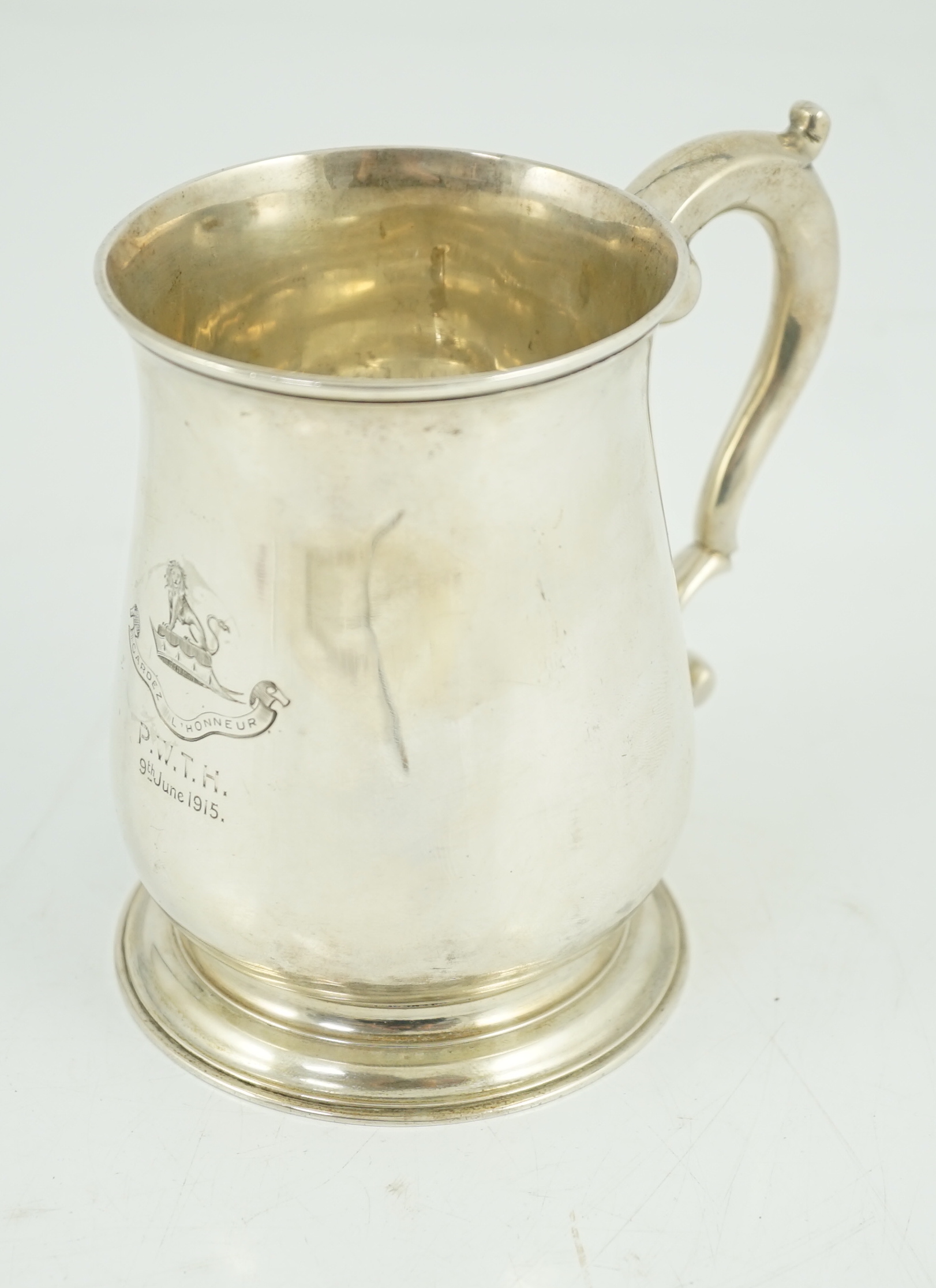 A George II silver baluster mug, by Edward Aldridge I